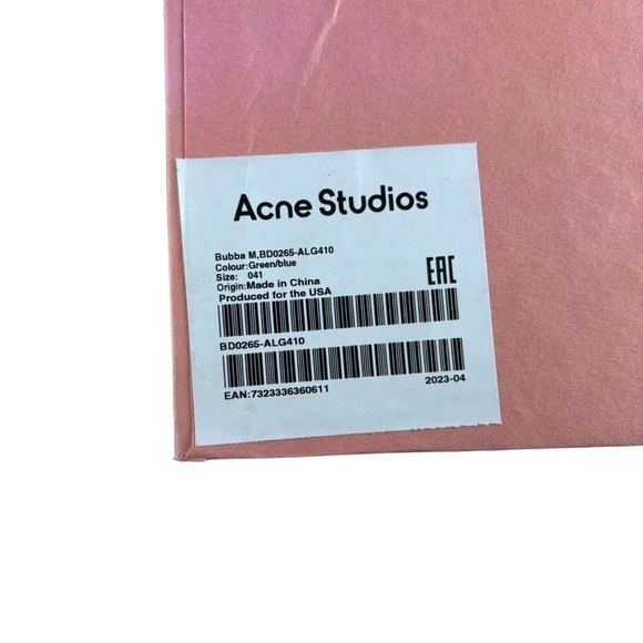 ACNE STUDIOS BUBBA CN255 BUBBLE KNIT BLUE GREEN LACE UP SNEAKER TENNIS SHOE - Picture 15 of 16